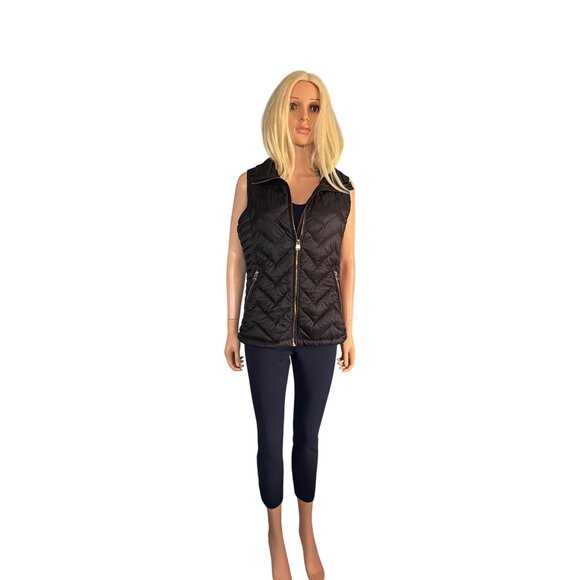 Calvin Klein Performance Premium Down Puffer Vest W's M Black Full Zip Packable - Picture 11 of 14